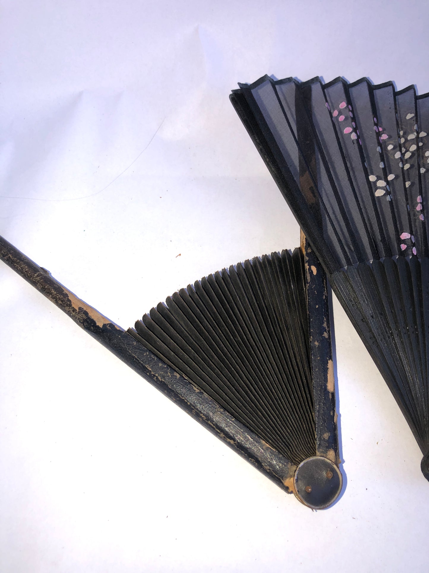 Lot of 4 Vintage & Antique Hand Fans Mixed Styles Lace Advertising Brisé