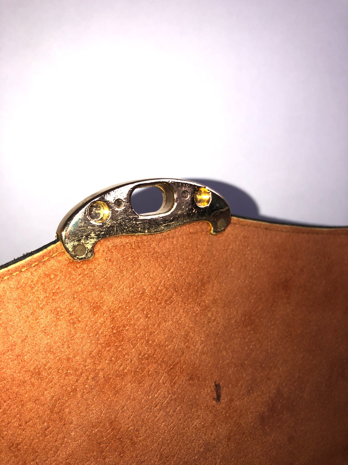 Vintage Brown Leather Crossbody Bag - Mock Croc Accent