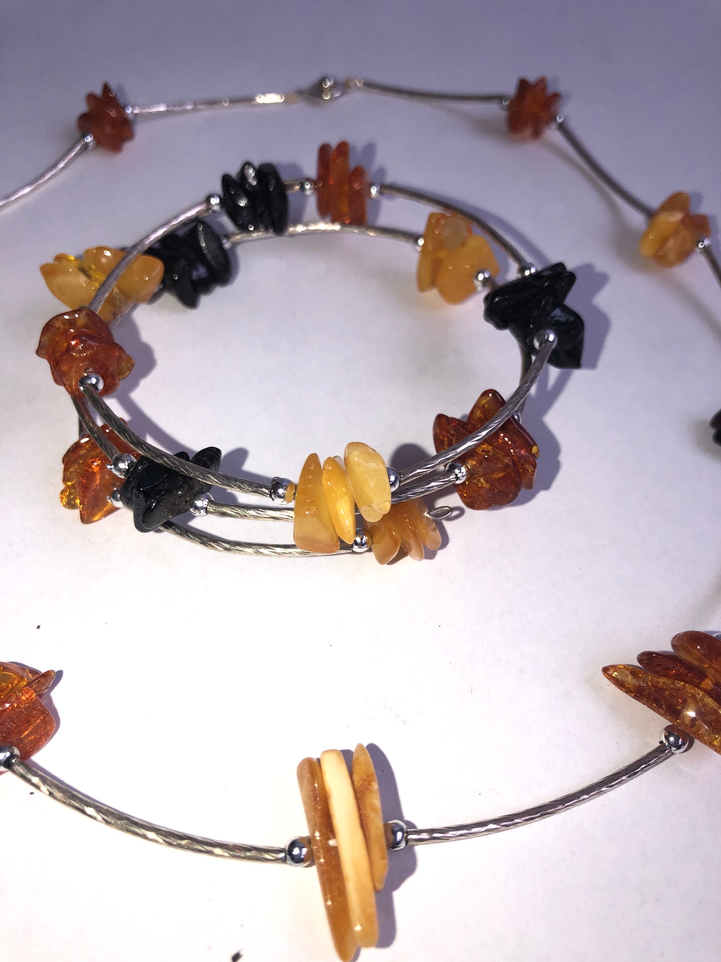 Teng Yue Multi-Colour Amber & Silver-Tone Jewellery Set