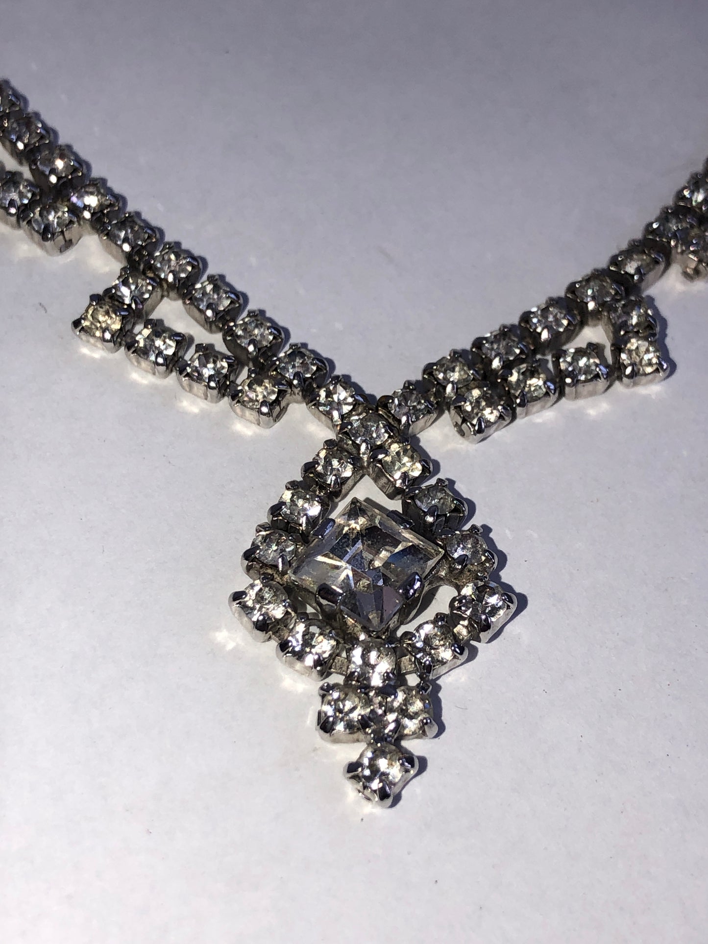 Vintage Rhinestone Statement Necklace