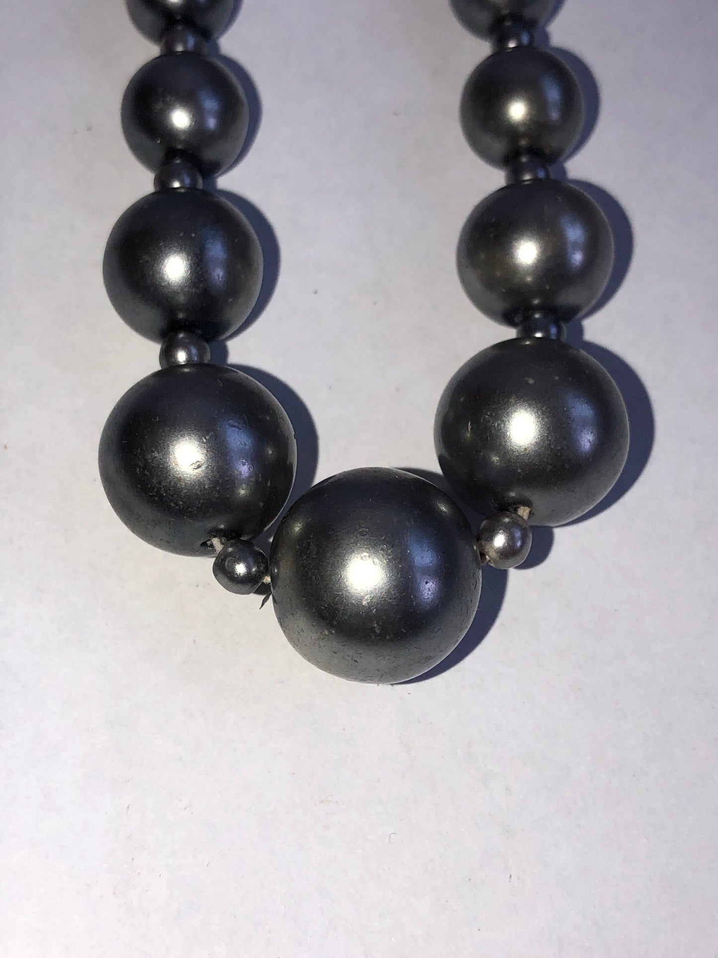 Vintage Graduated Grey Pearl Necklace