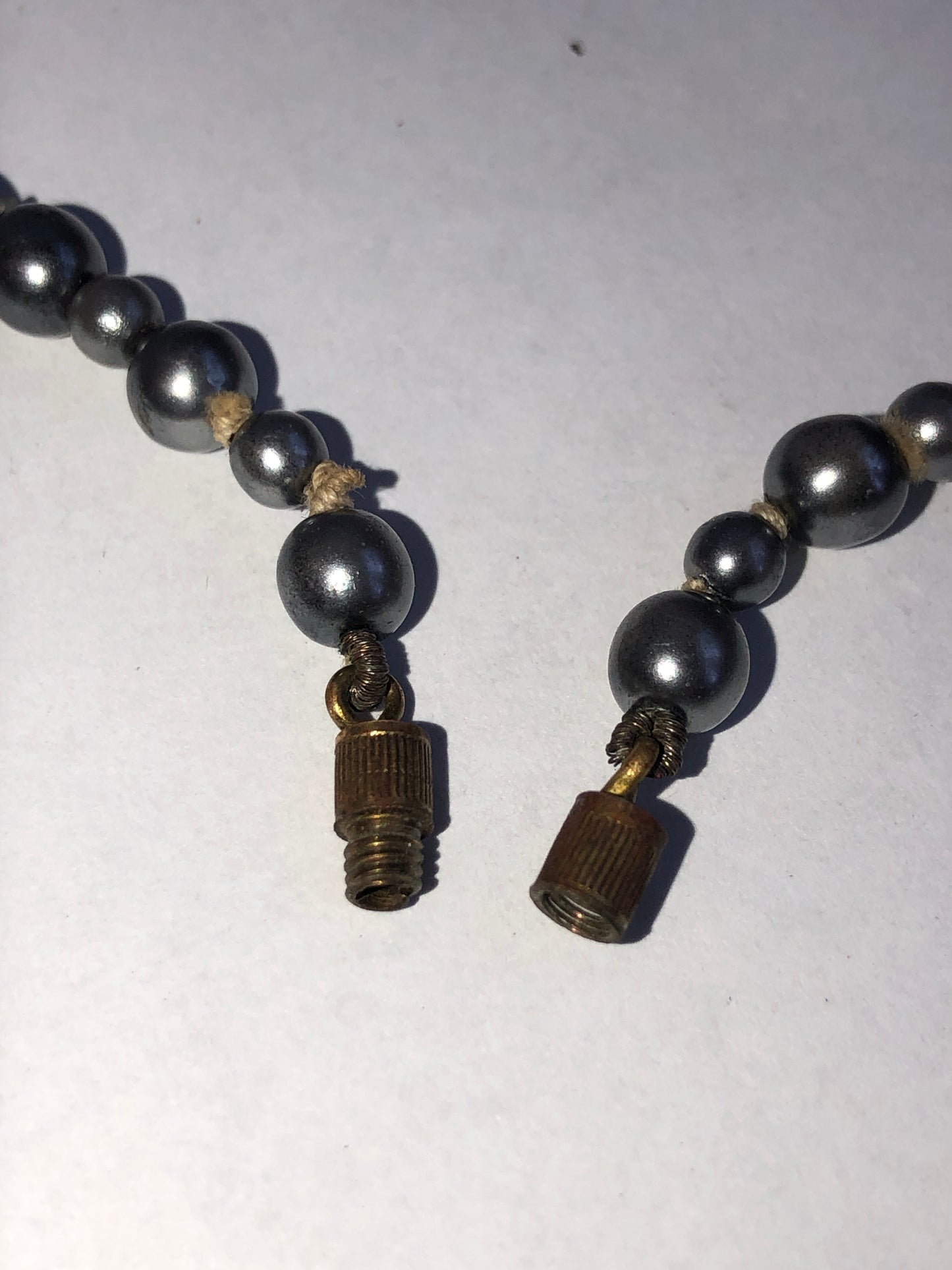 Vintage Graduated Grey Pearl Necklace