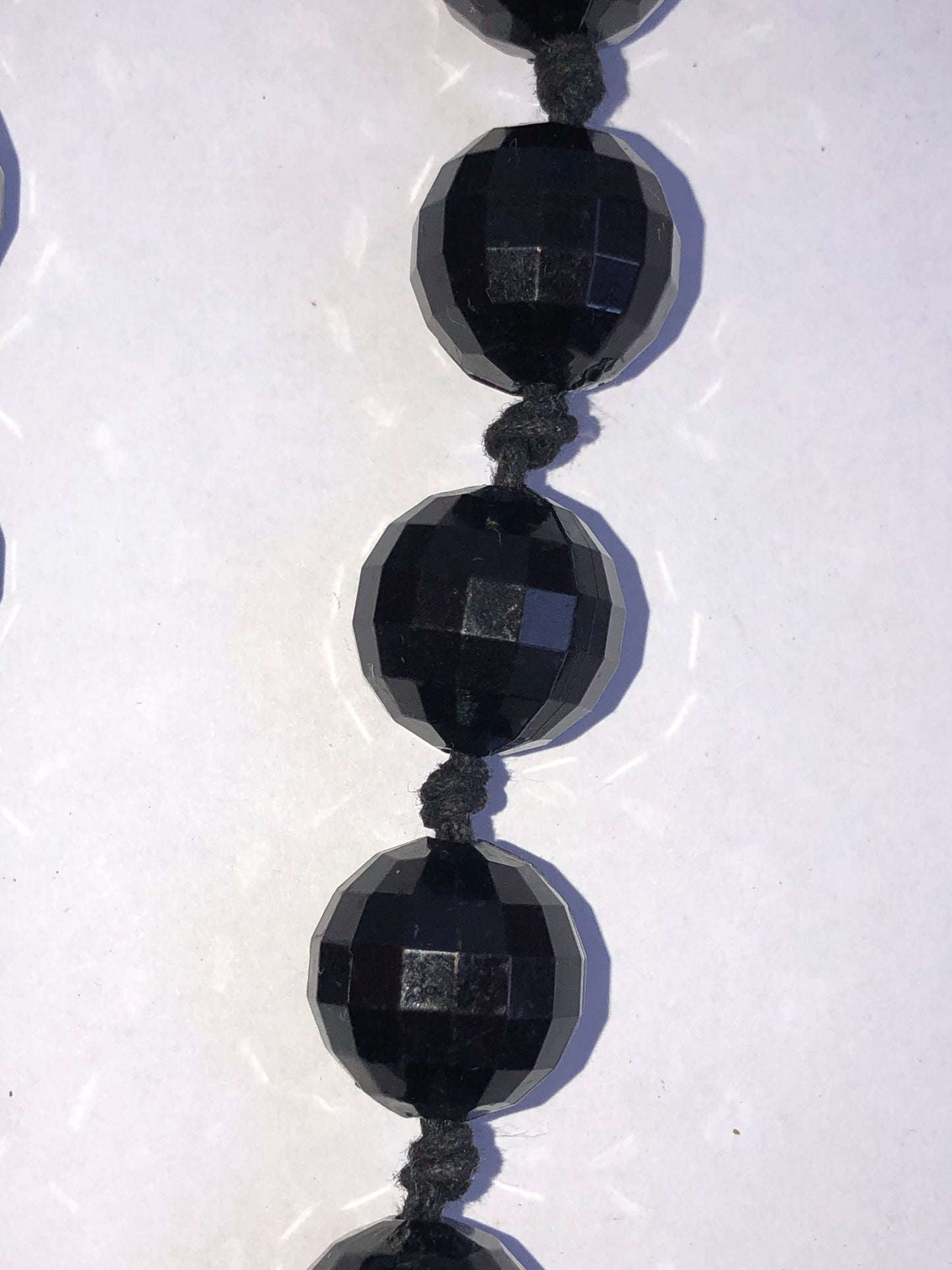 Vintage Faceted Black Jet-Style Bead Necklace