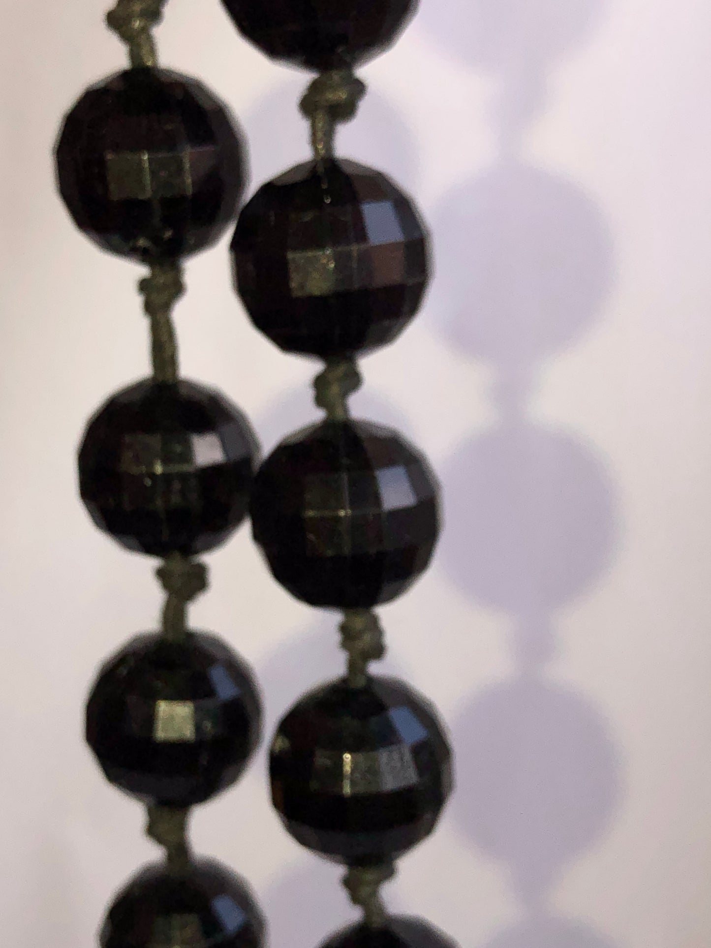 Vintage Faceted Black Jet-Style Bead Necklace