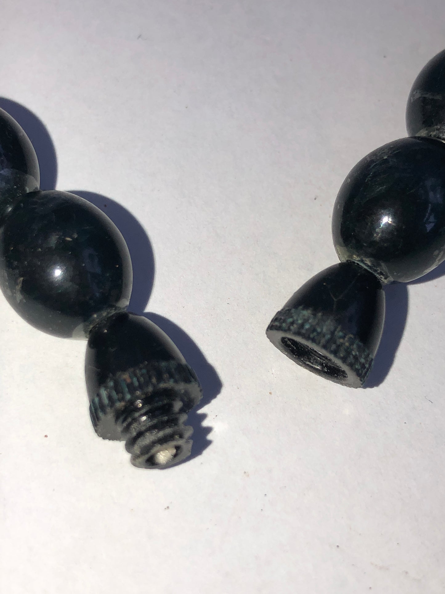 Vintage Graduated Black Oval Bead Necklace