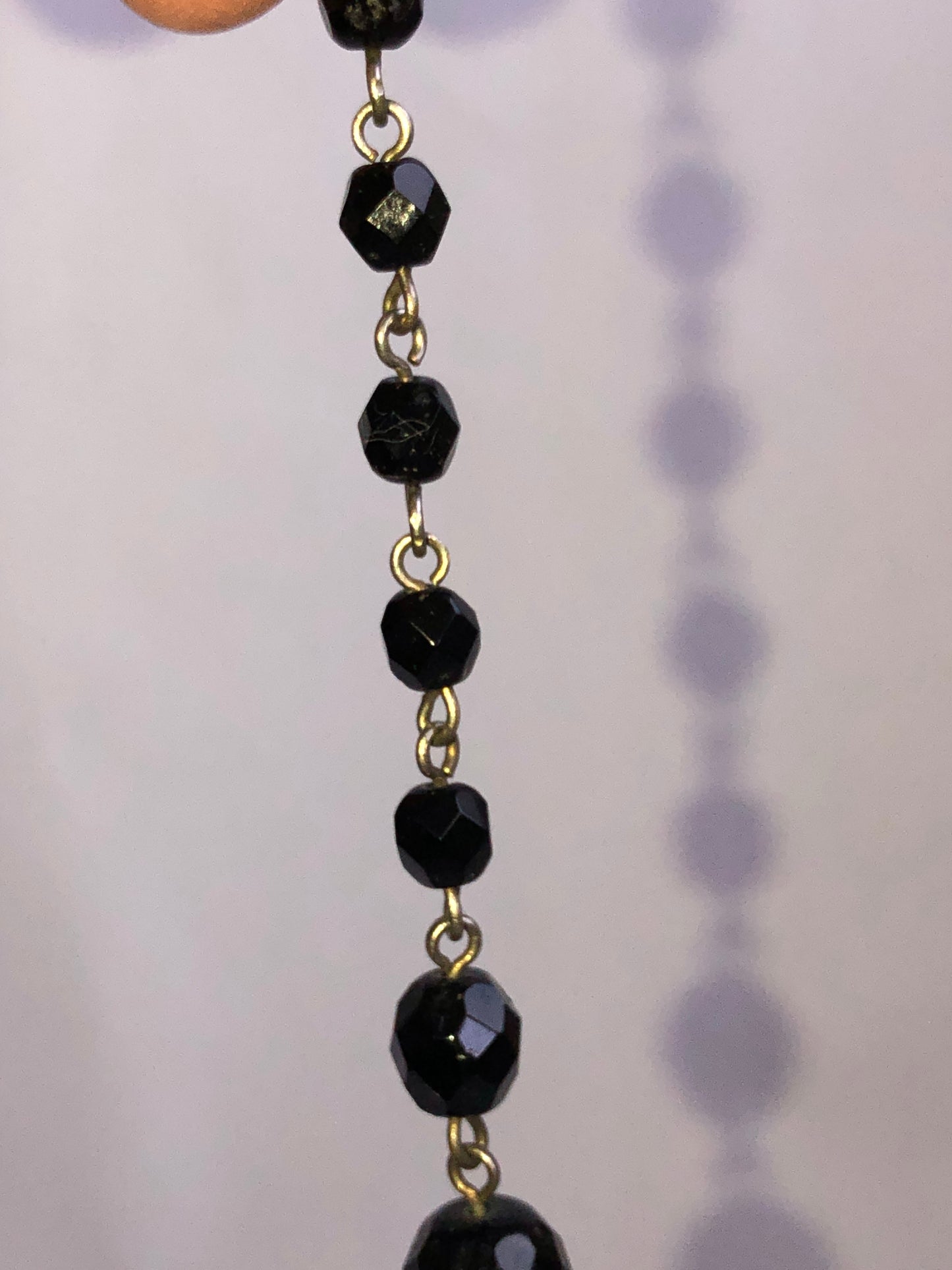Vintage Monochrome Pearl & Black Glass Necklace