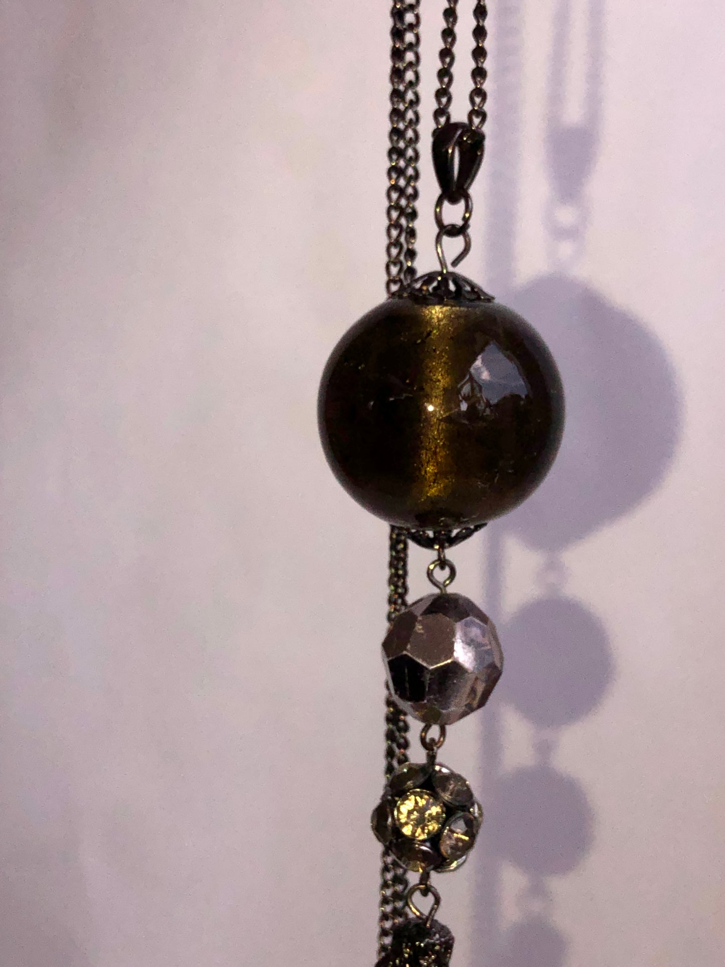 Contemporary Long Pendant Necklace with Mixed Beads & Tassel