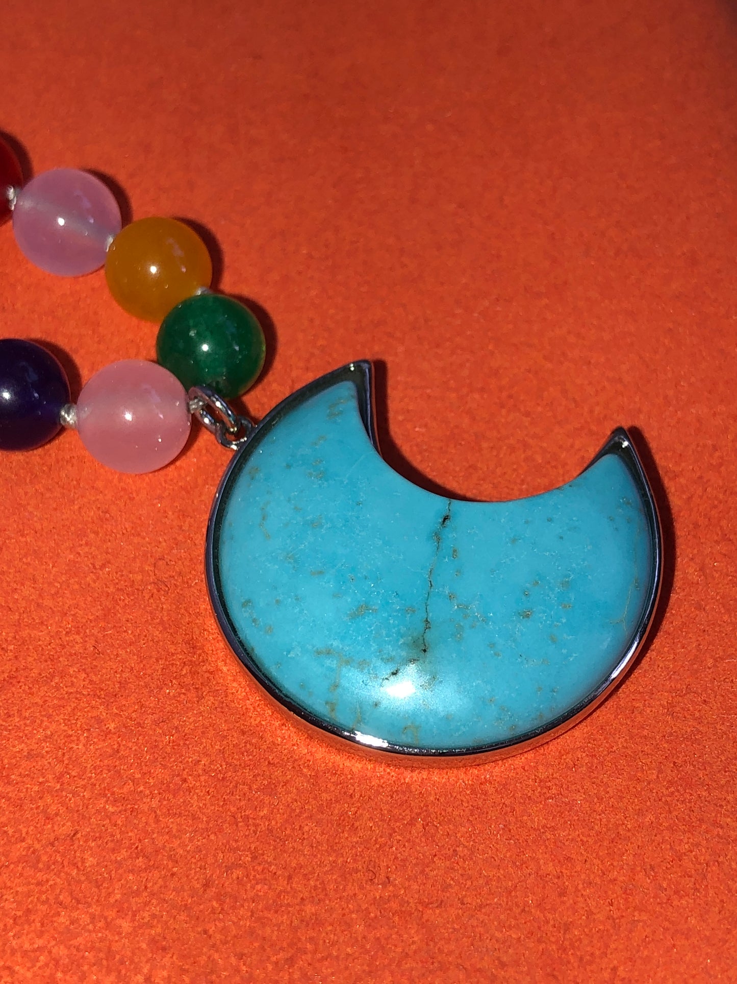 Authentic Nikki and Me by Nikki Gewirtz MBE Multi-Gemstone Necklace with Crescent Pendant