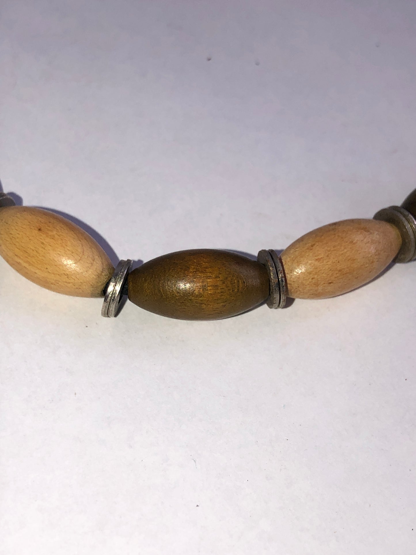Vintage Minimalist Wood Bead Choker Necklace