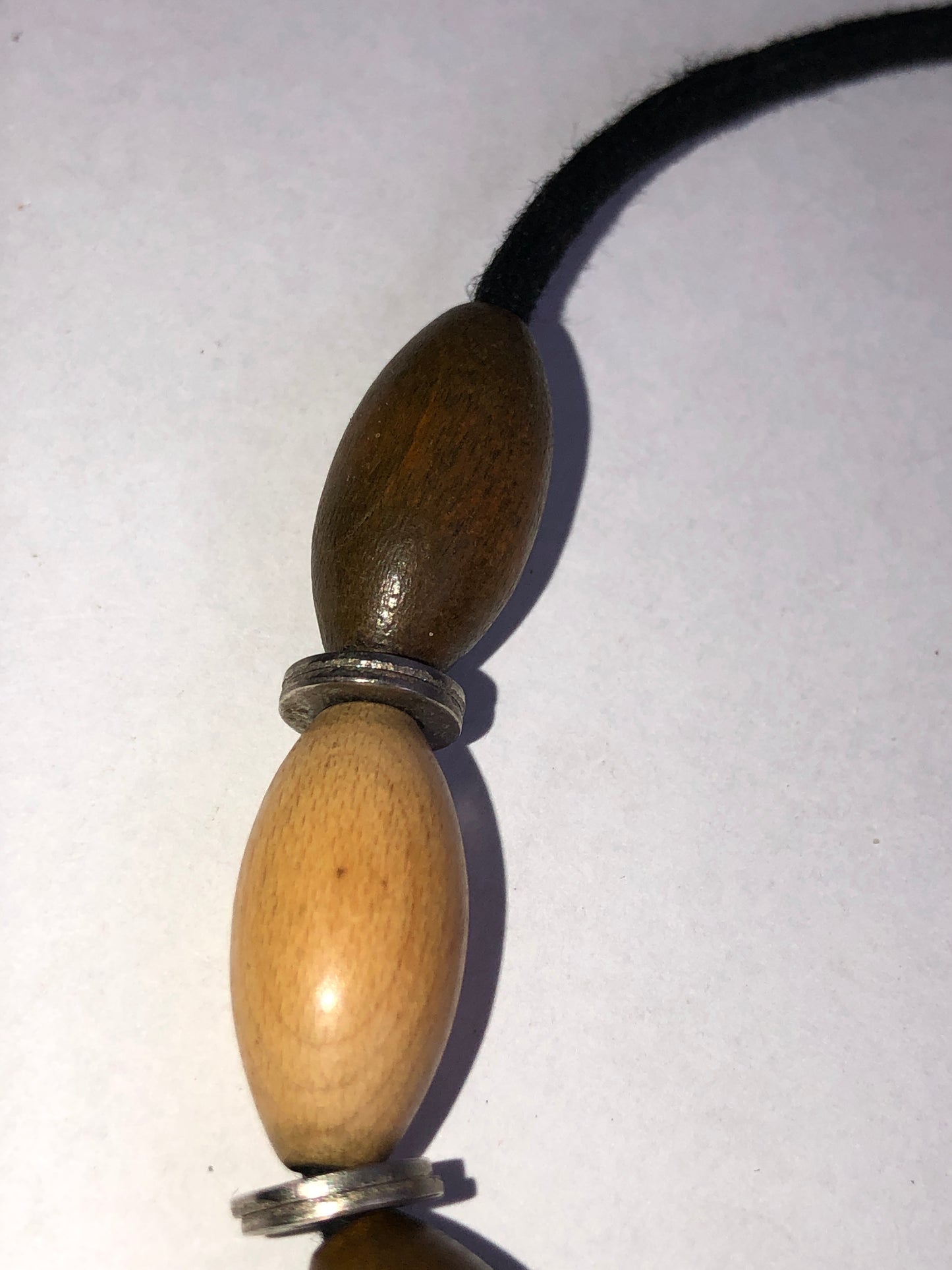 Vintage Minimalist Wood Bead Choker Necklace