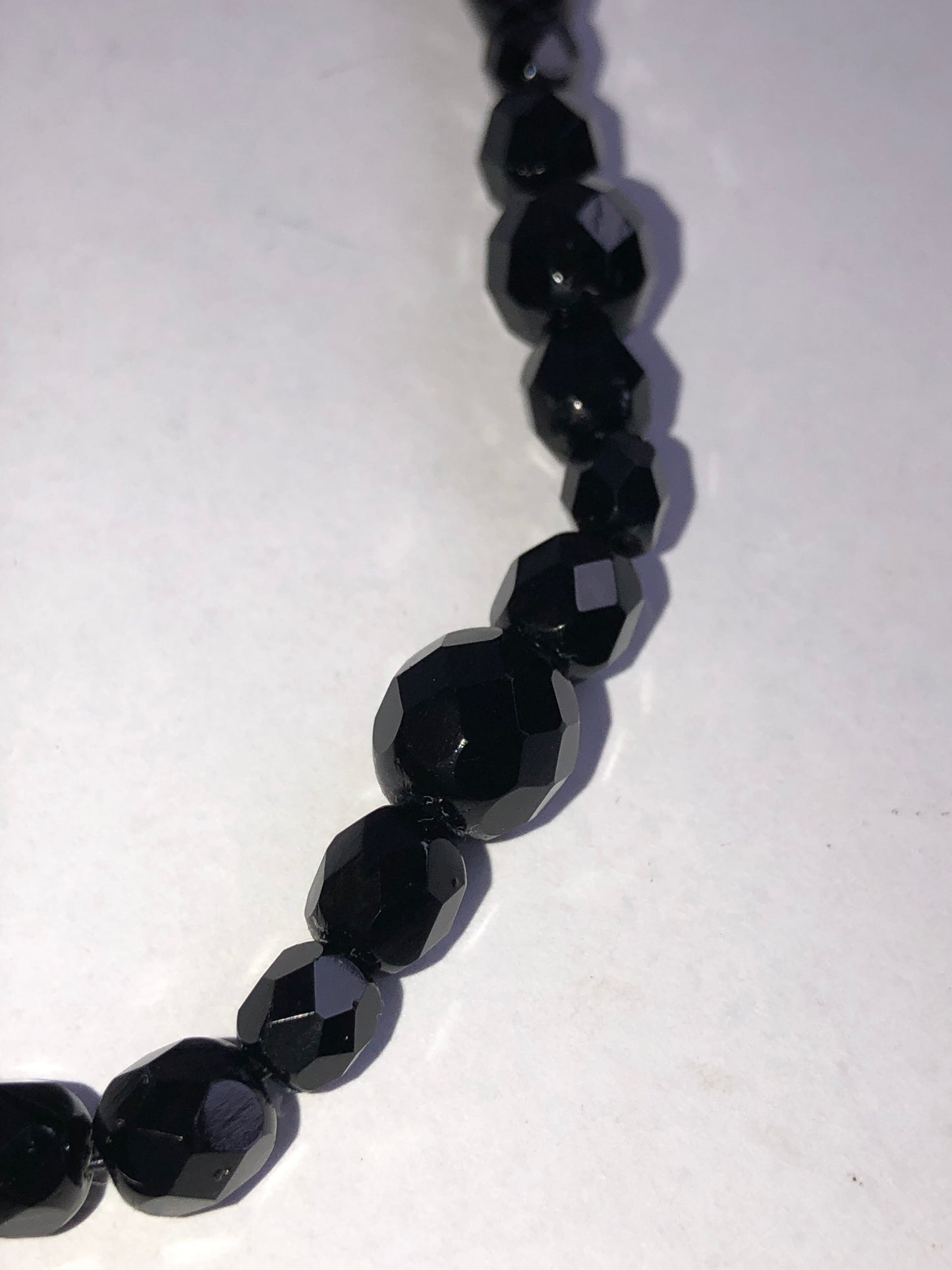 Authentic Maria Grazia Musi Faceted Black Bead Necklace