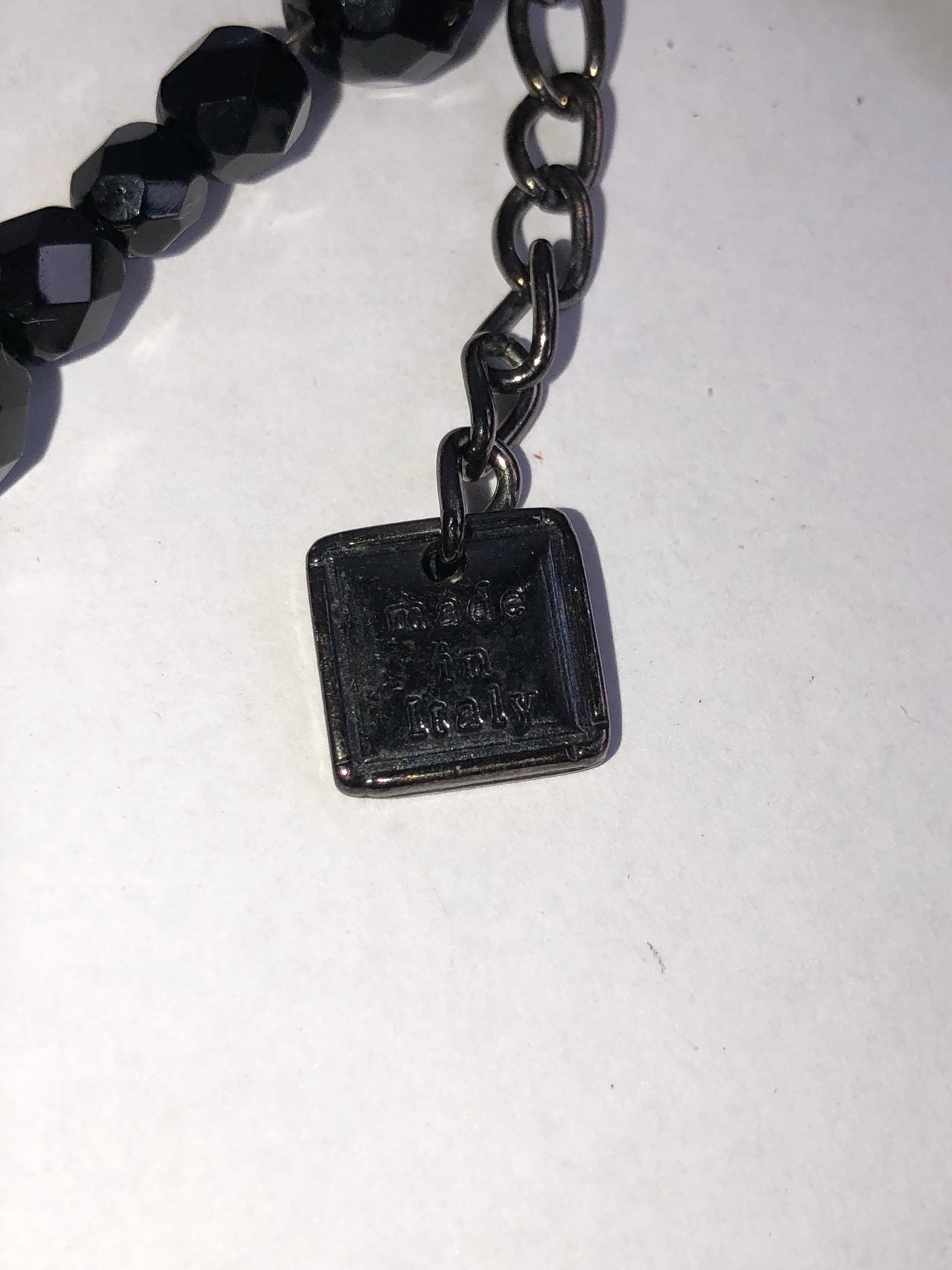 Authentic Maria Grazia Musi Faceted Black Bead Necklace
