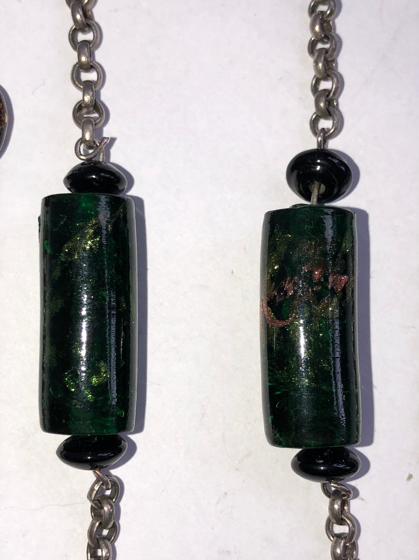Multi-Colour Glass Bead Station Chain Necklace