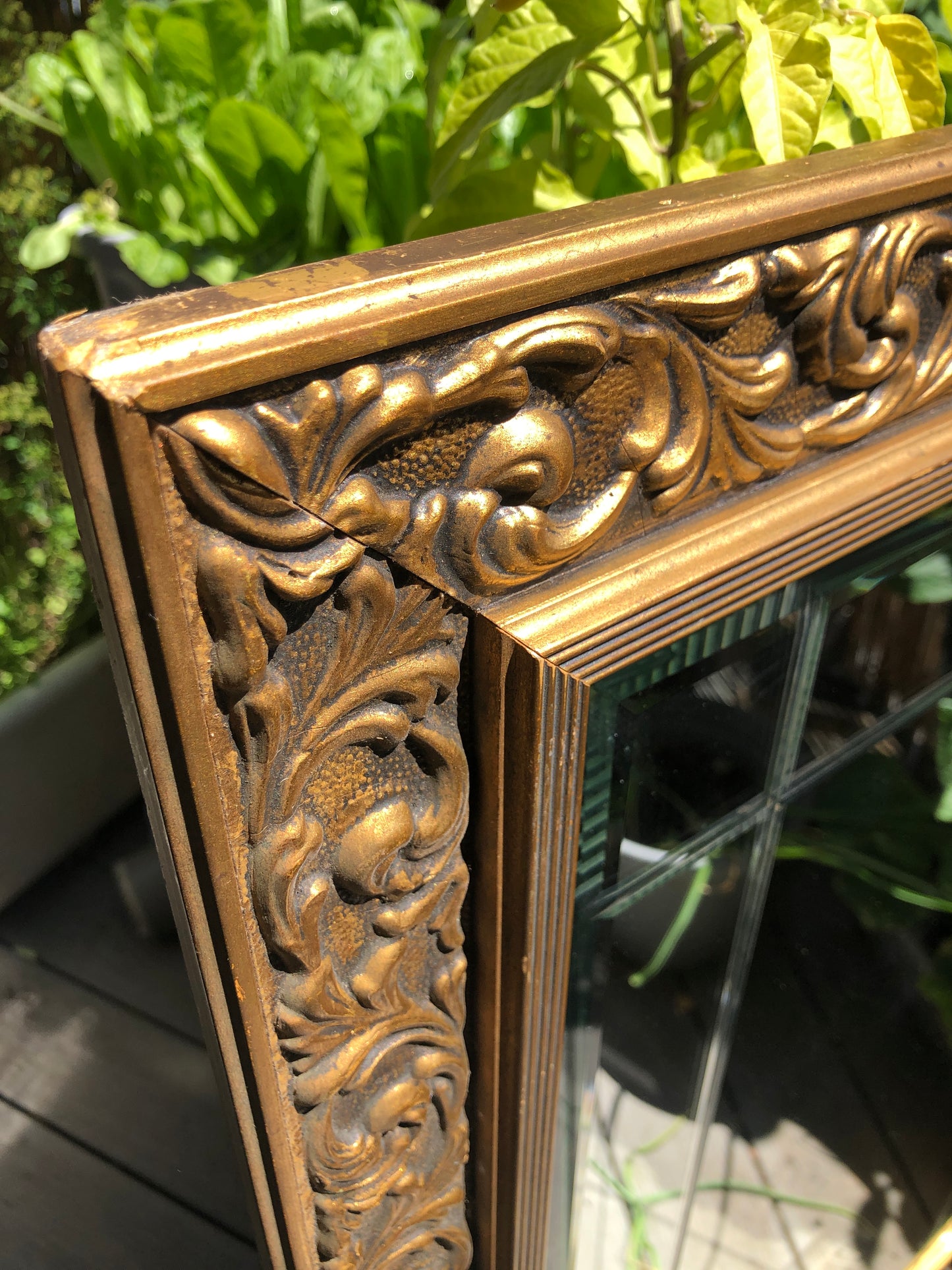 Vintage Ornate Gold Frame Panelled Mirror