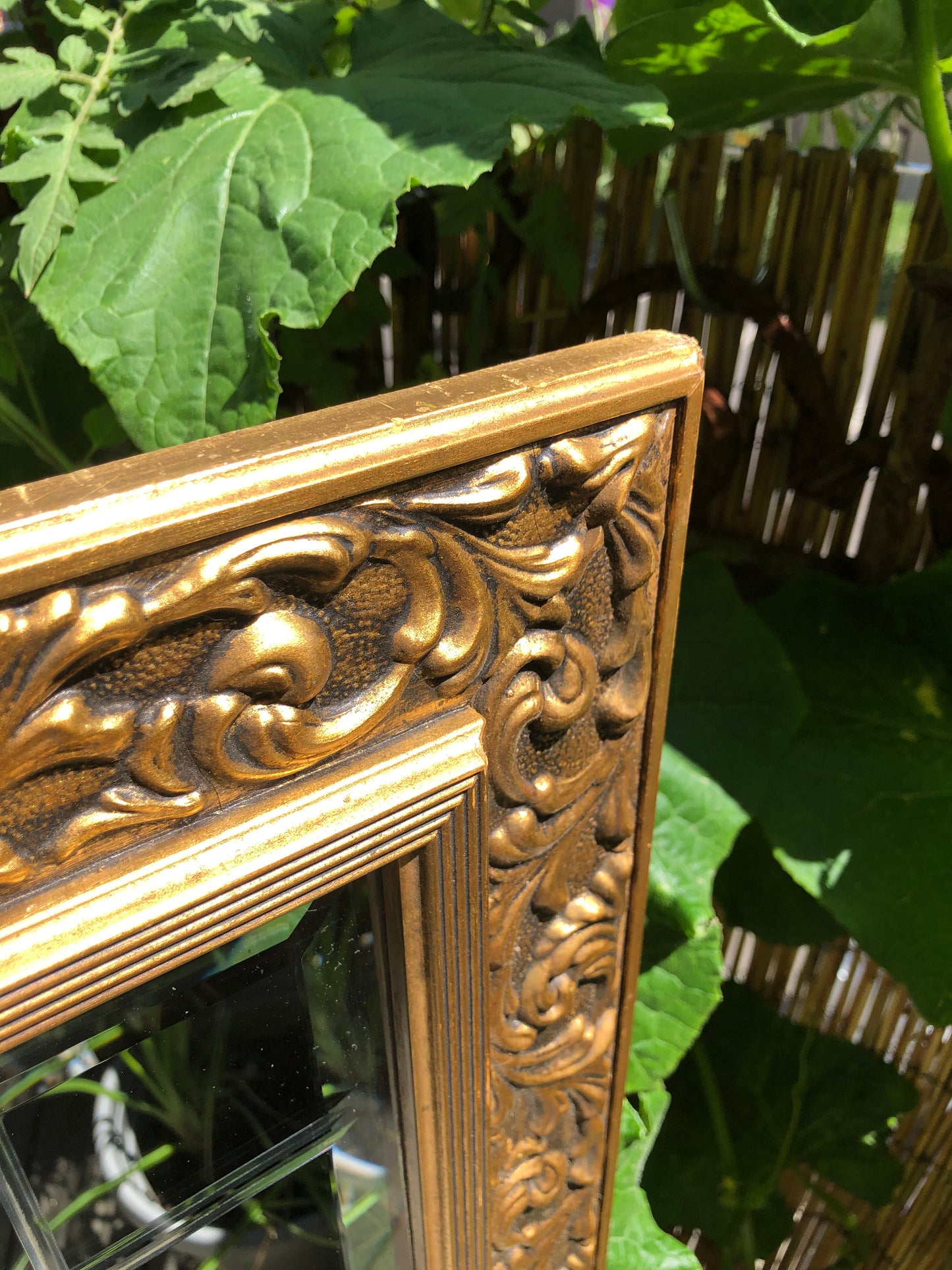 Vintage Ornate Gold Frame Panelled Mirror