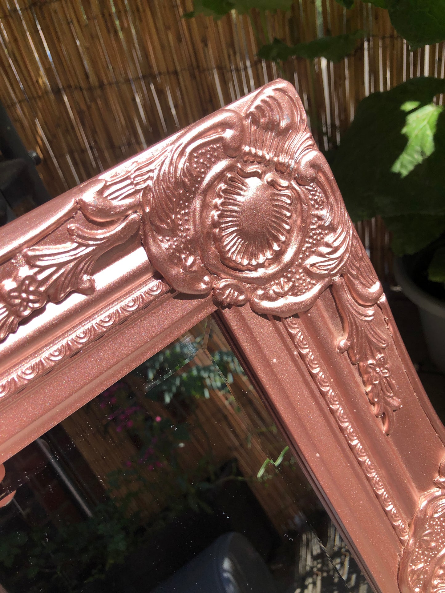 Vintage Ornate Rose Gold Frame Mirror