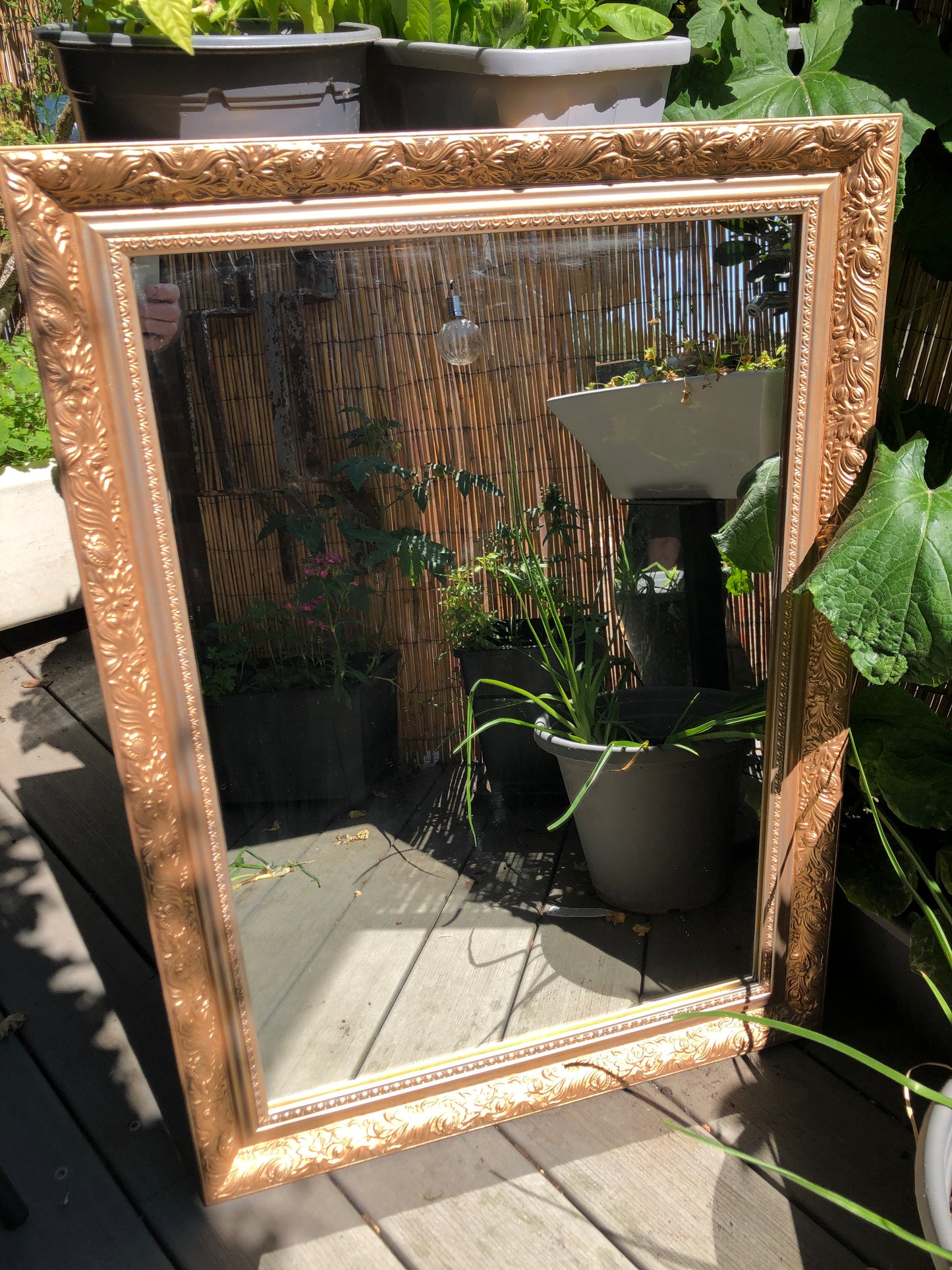 Vintage Ornate Gold Frame Rectangular Mirror