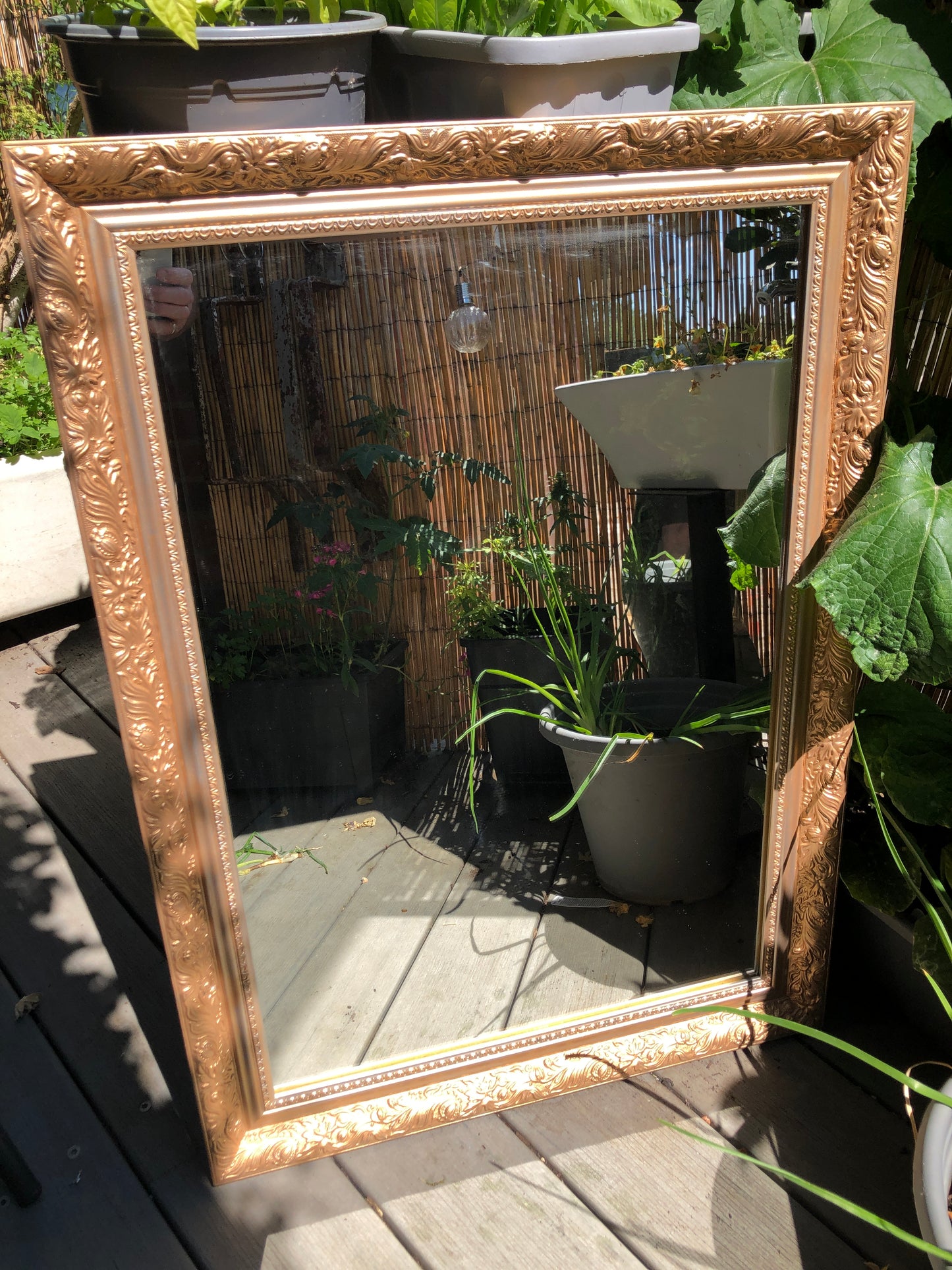 Vintage Ornate Gold Frame Rectangular Mirror