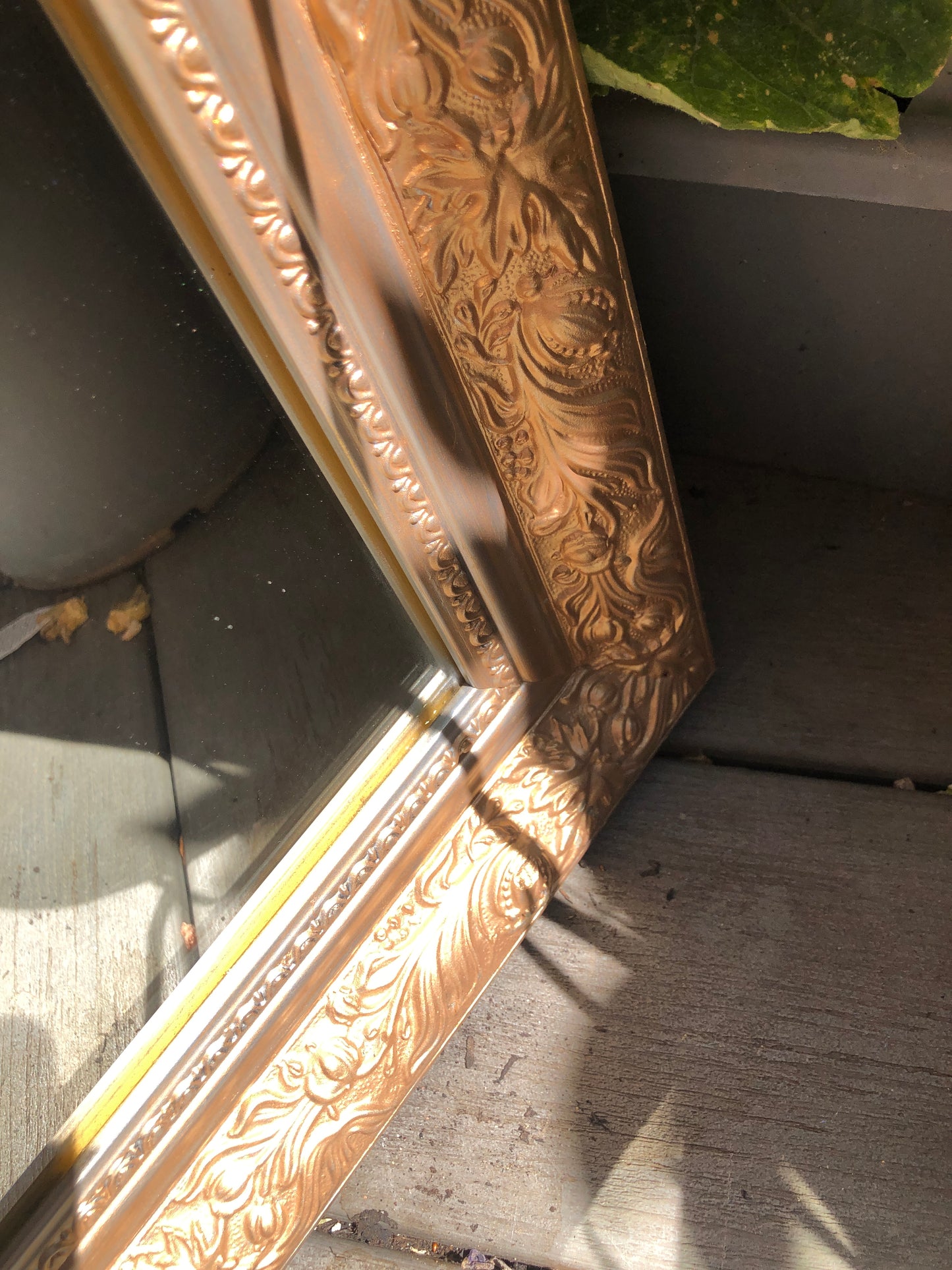 Vintage Ornate Gold Frame Rectangular Mirror