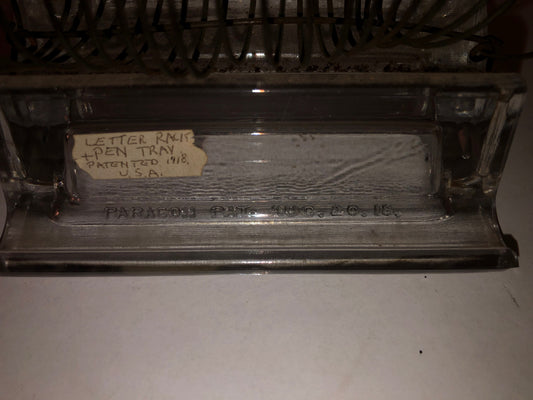 Antique Paragon Glass Letter Rack & Pen Tray (Pat 1918)
