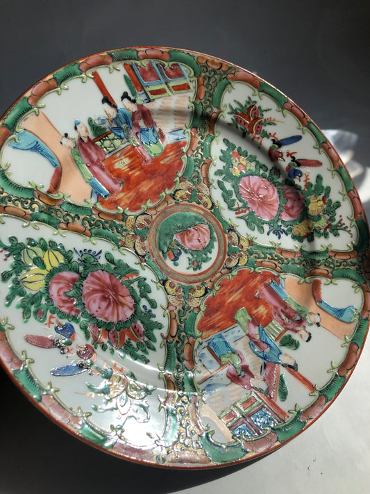 Vintage Chinese Rose Medallion Style Porcelain Plate