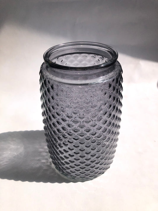 Grey Glass N√§ppyl√§/Hobnail Textured Vase/Votive