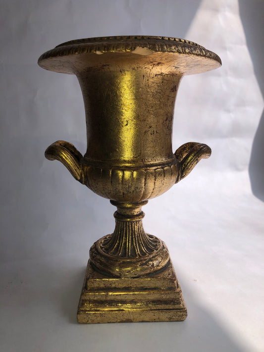 Vintage Gilt Neoclassical Style Urn with Twin Handles