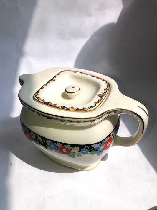 Vintage Rowen Ware Art Deco Floral Teapot (Pat. 301203, c.1928)