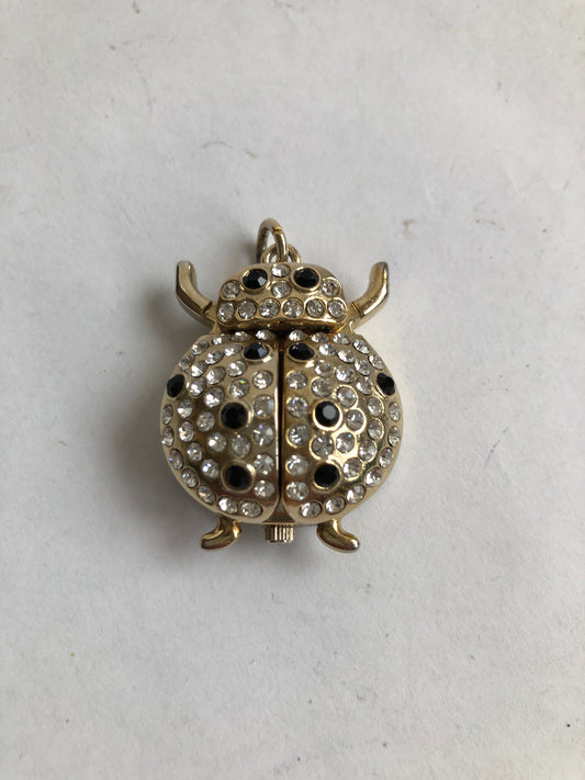 Inspirations Ladybug Rhinestone Pendant Watch