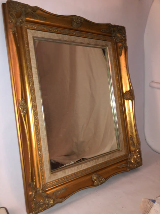 Vintage Ornate Gold Gilt Framed Wall Mirror Rococo Baroque Style