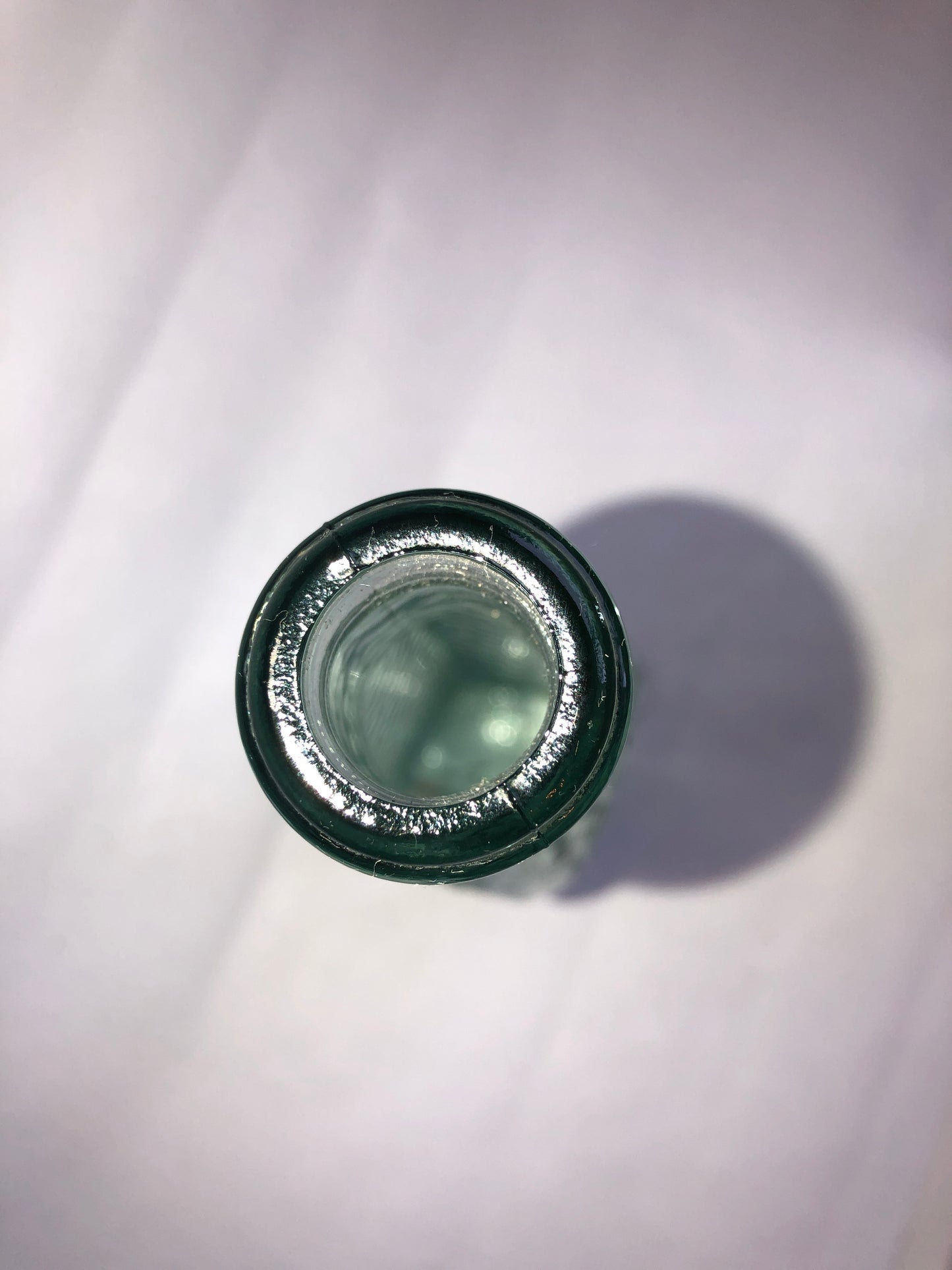 Vintage Green Pebbled Glass Bottle Square Base Textured