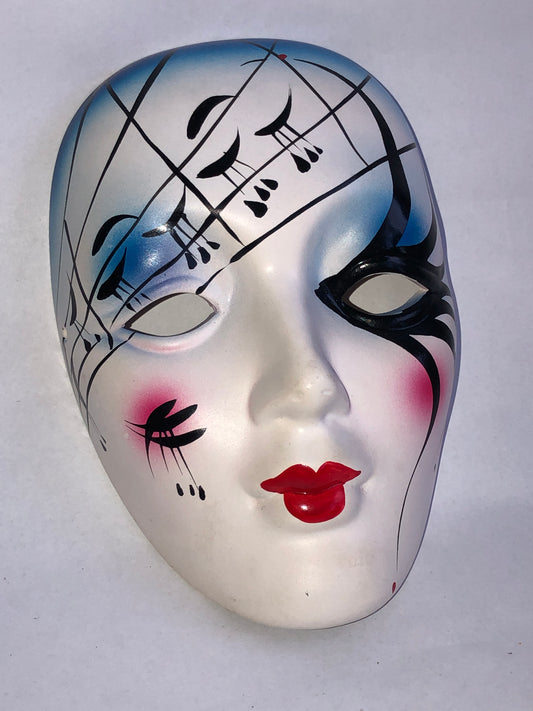Vintage Ceramic Decorative Wall Mask Musical Notes Design Boxed