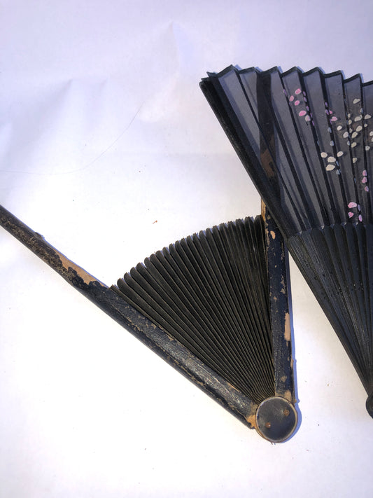 Lot of 4 Vintage & Antique Hand Fans Mixed Styles Lace Advertising Brisé