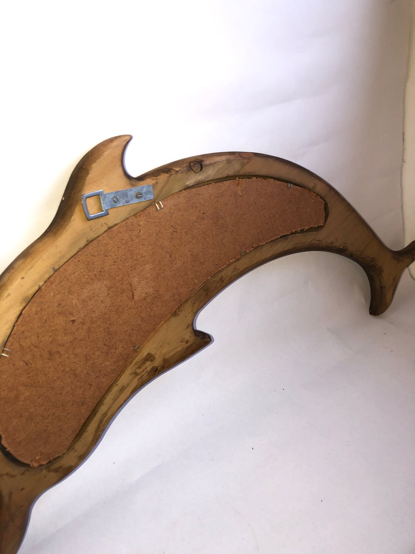 Vintage Wooden Dolphin Shaped Wall Mirror