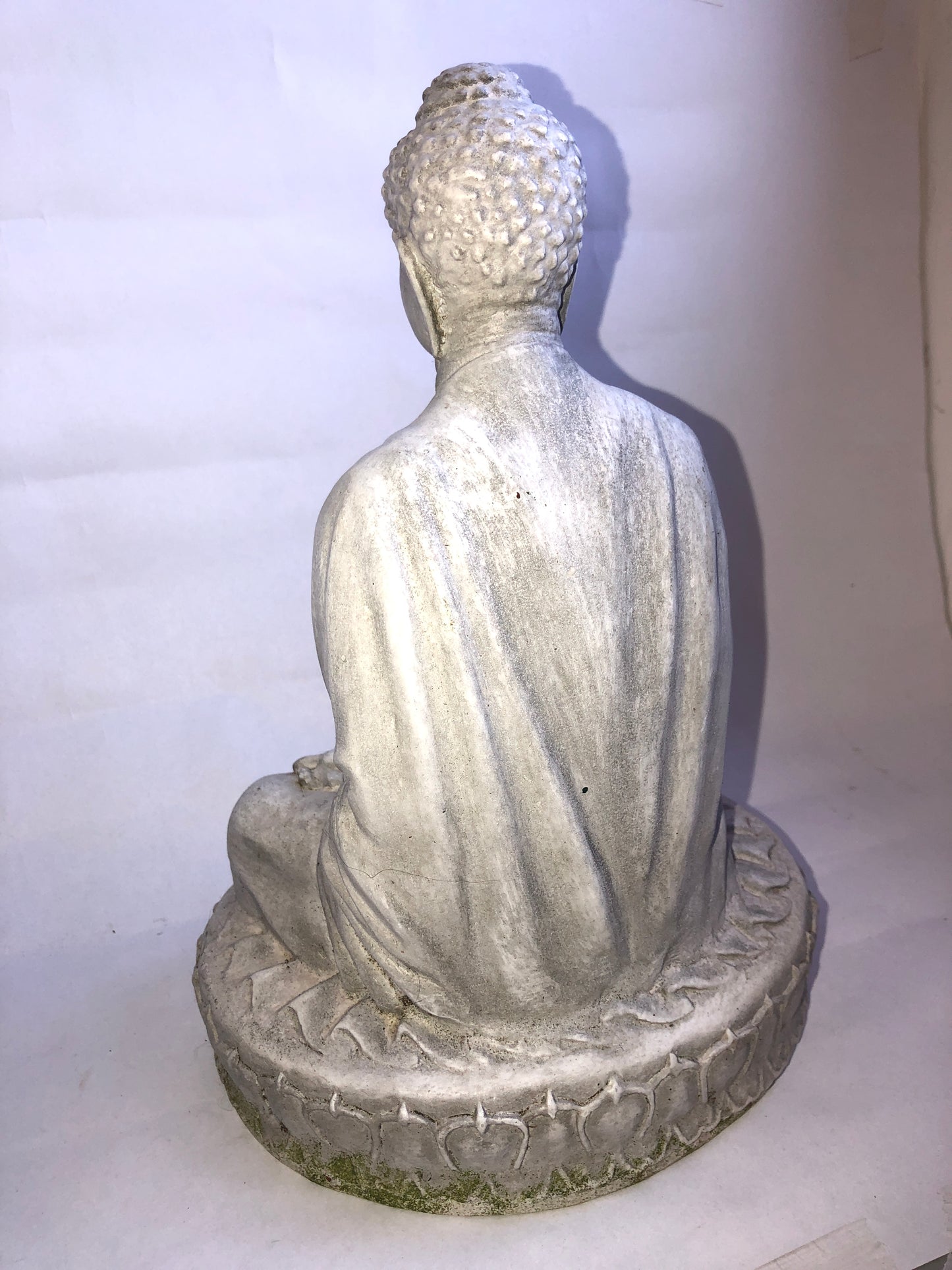 Weathered Stone Effect Buddha Garden Statue Lotus Base