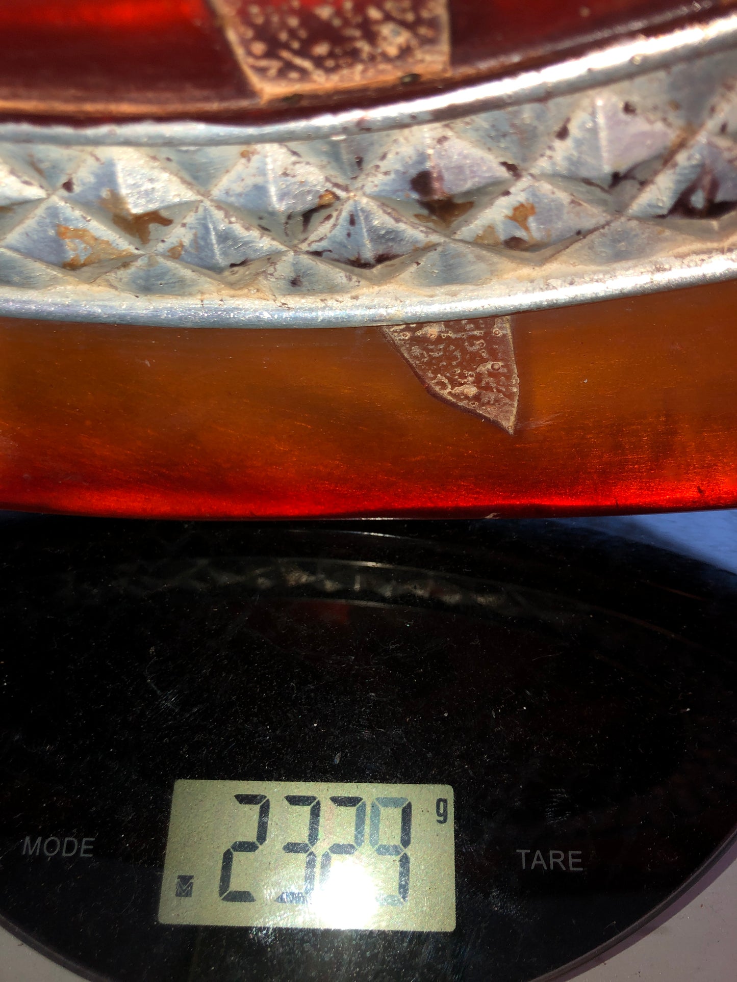 Large Decorative Glass Charger Plate Amber Sunburst Design
