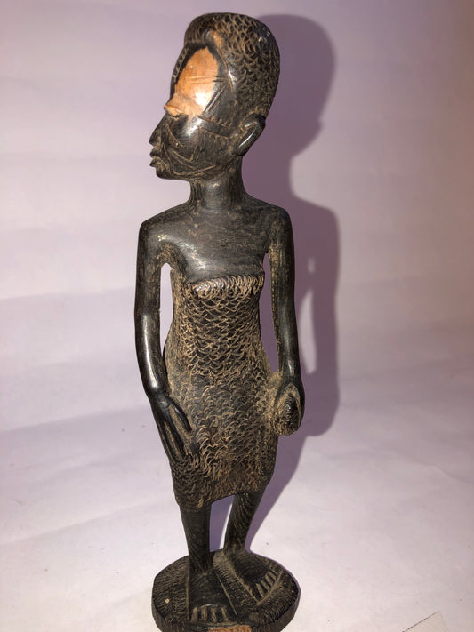 Vintage African Carved Wood Female Figure Statue