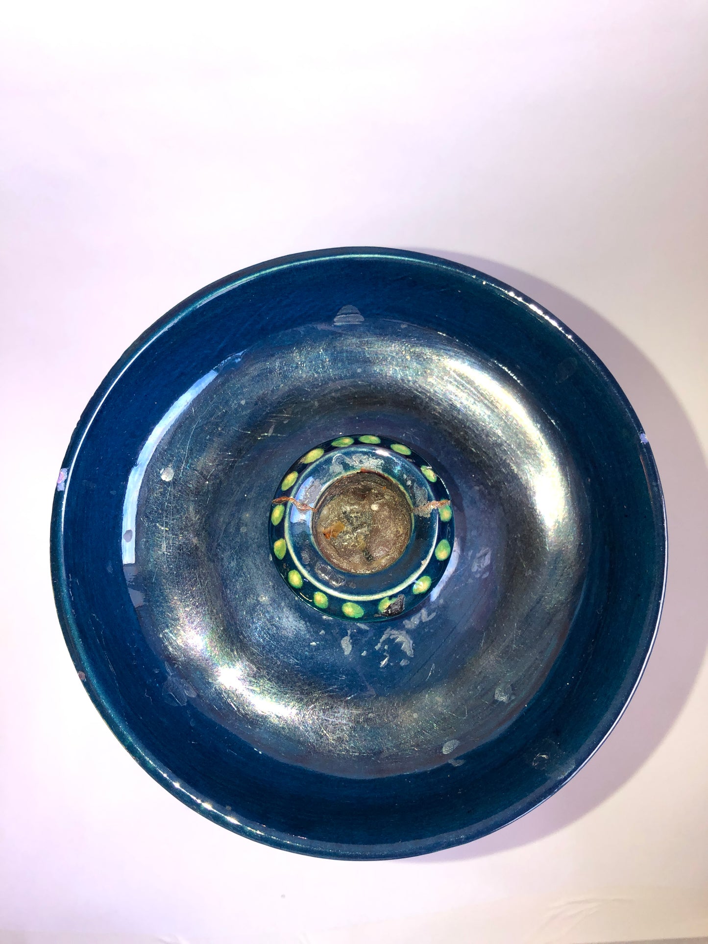 Wardle England Art Nouveau Candlestick Oil Lamp Base Iridescent Glaze