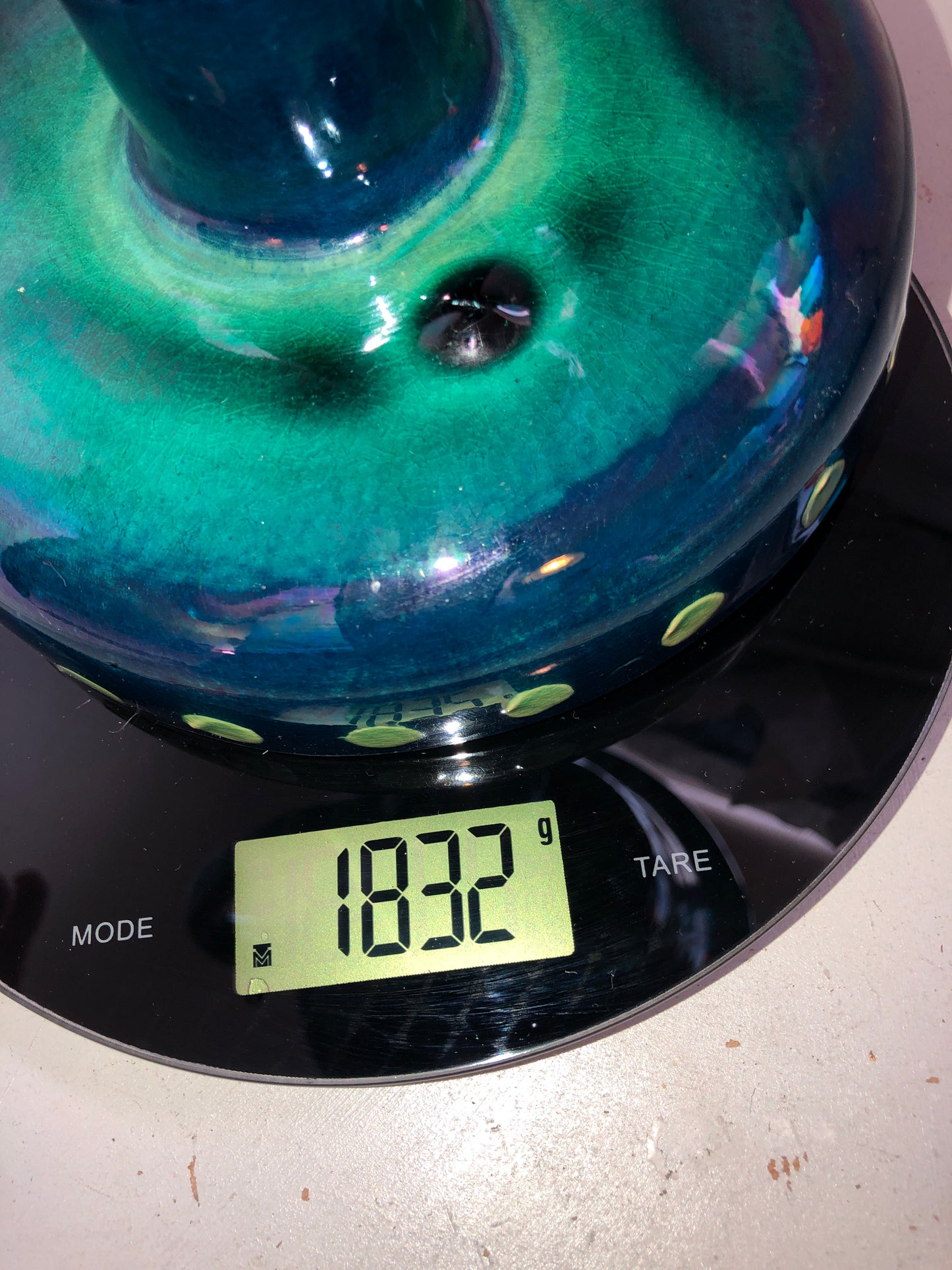 Wardle England Art Nouveau Candlestick Oil Lamp Base Iridescent Glaze
