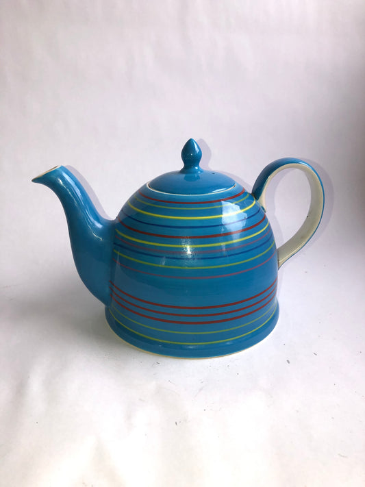 Whittard of Chelsea Blue Rainbow Stripe Teapot