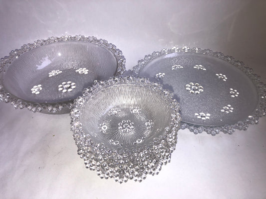Vintage Beaded Glass Bowls Set