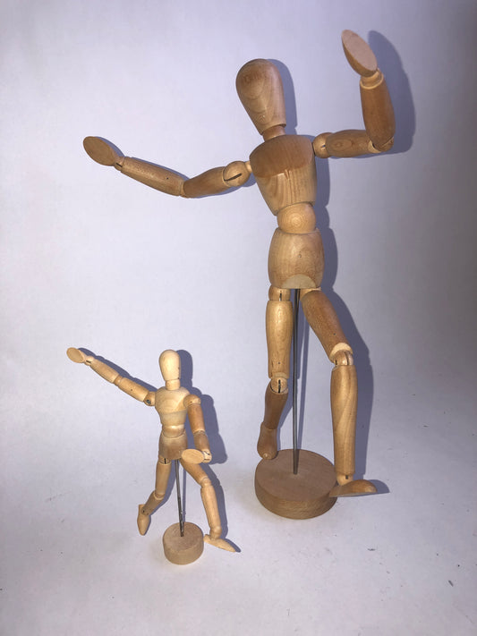 Set of Two Vintage Articulated Wooden Artist's Mannequins