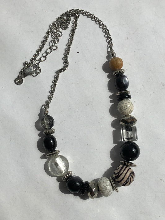 Monochrome Mixed Bead Necklace