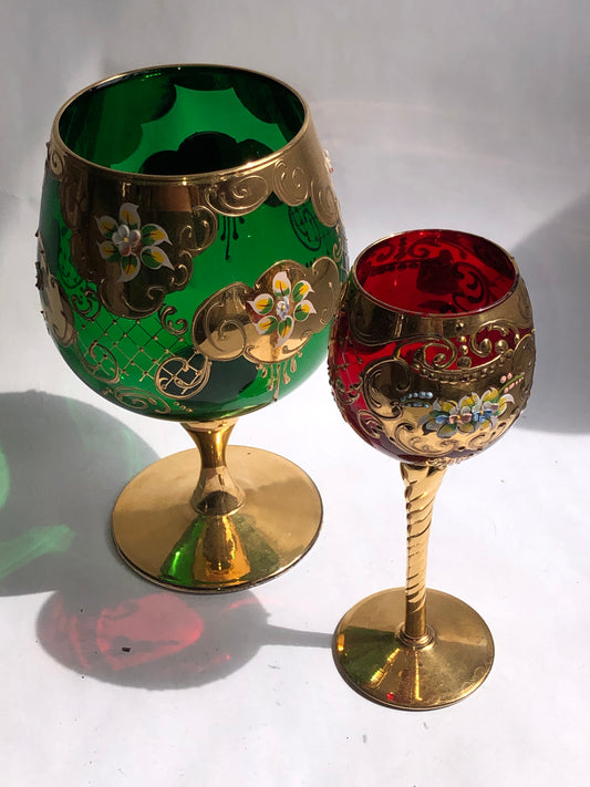 Pair of European Enamelled Glasses