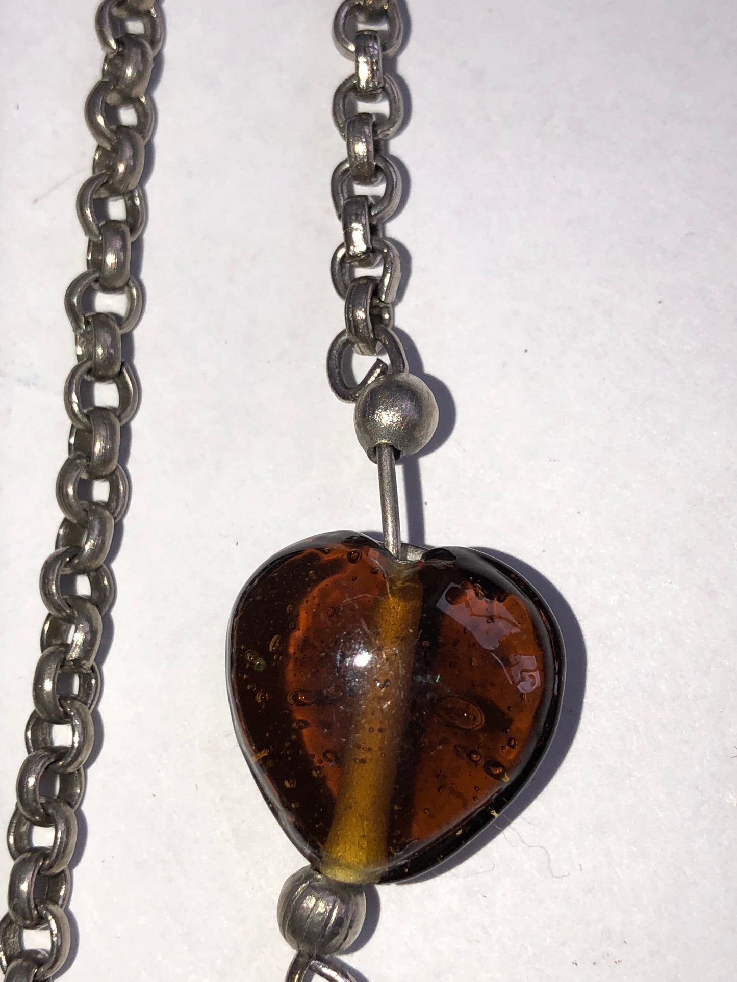 Multi-Colour Glass Bead Station Chain Necklace