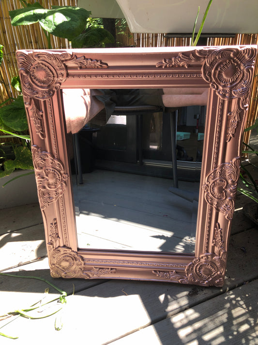 Vintage Ornate Rose Gold Frame Mirror
