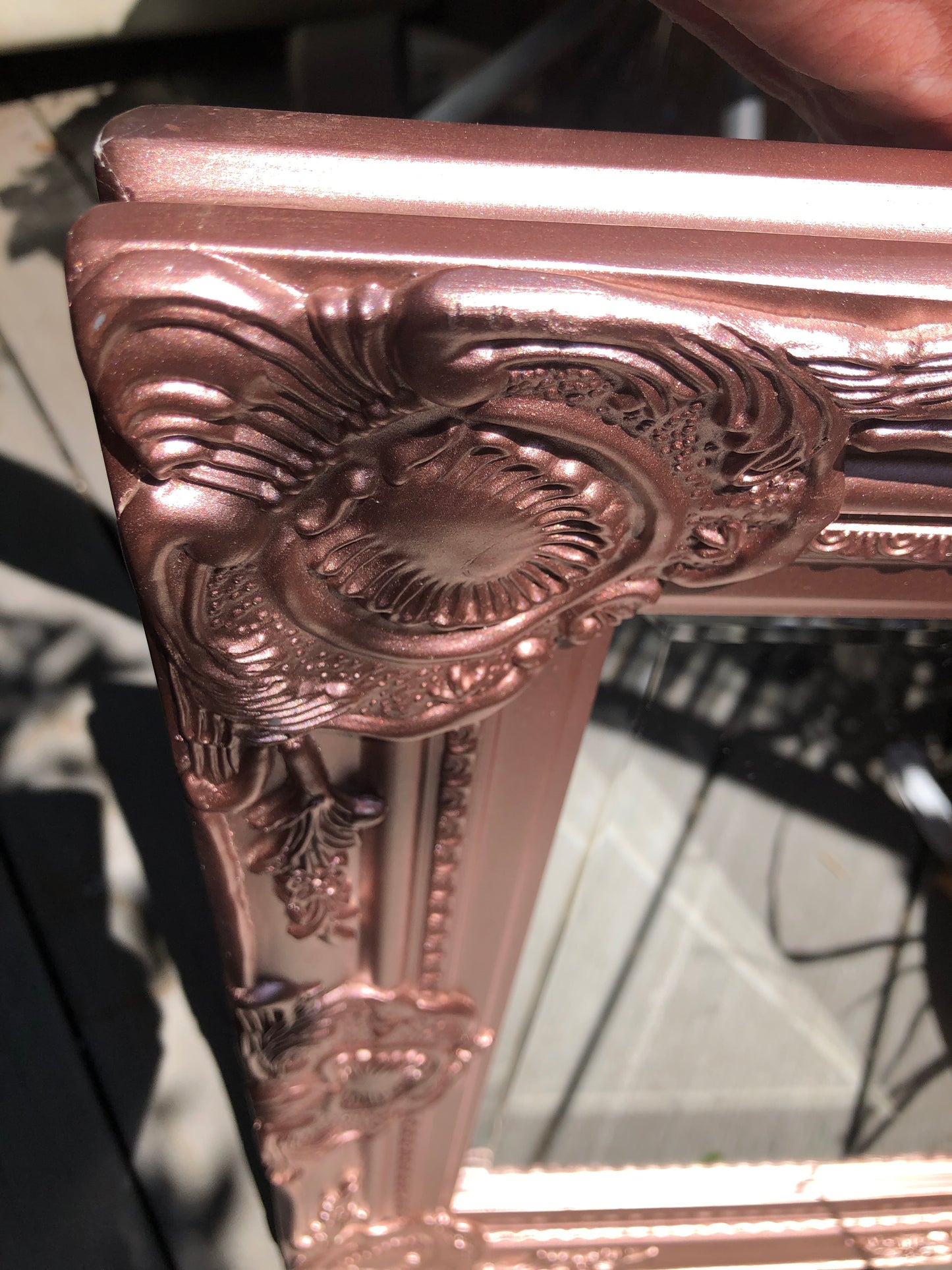 Vintage Ornate Rose Gold Frame Mirror