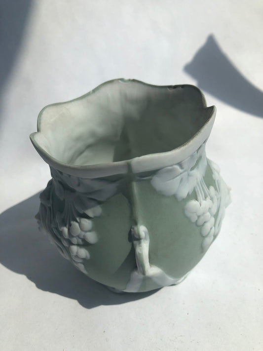 Art Nouveau Ceramic Jardiniere - P√™che/Charenton Style Mask & Grapes